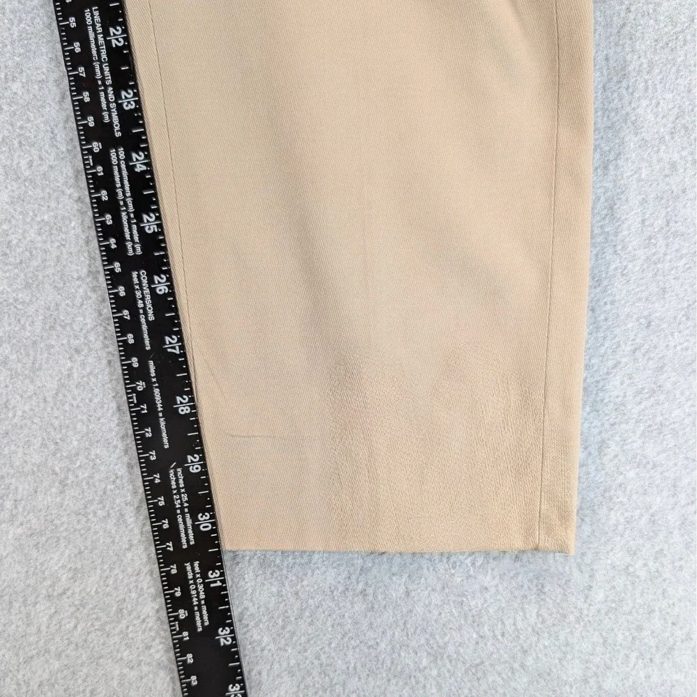 Hermes Mens Tan Chino Trousers Rope Detail Flat Front Pant Made in Italy 33x30.5